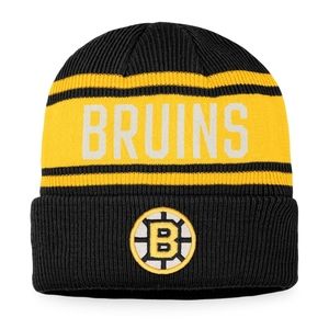 Boston Bruins Fanatics True Classic Knit Beanie Vintage Hockey Black & Gold